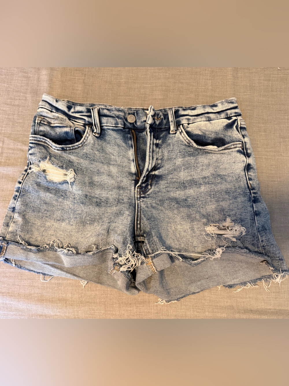 Buckle Flying Monkey Distressed Light Blue Denim Jean Shorts